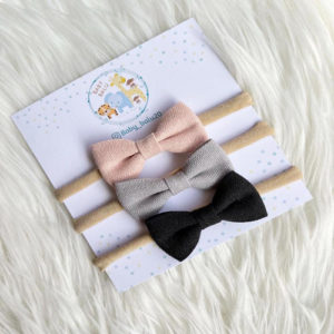 Set Cintillos Corbata Lino #2