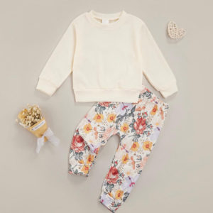 Conjunto Flores Beige