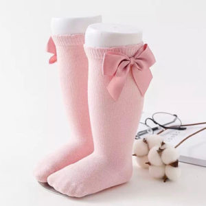 Calcetas Con Lazo Rosa Palo