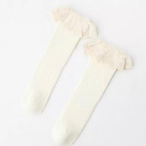 Calcetas Con Encaje Blanco Invierno
