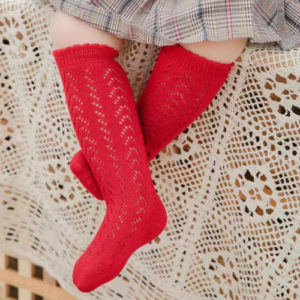 Calcetas De Malla Con Lazo Rojas