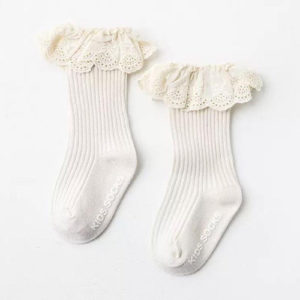 Calcetas Con Encaje Blanco Invierno