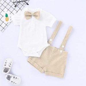 Conjunto Short Corbatín Beige