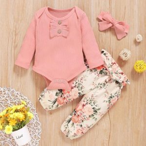 Conjunto Flores 3 Piezas Coral